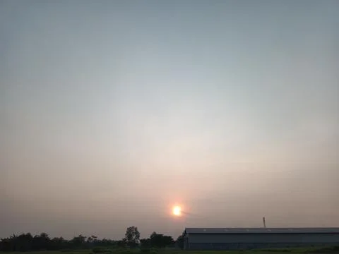 Sunset Over Industrial Area Stock Photos