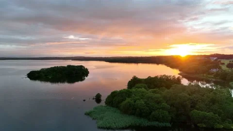 Sunset over irish lake Video stock 199413054
