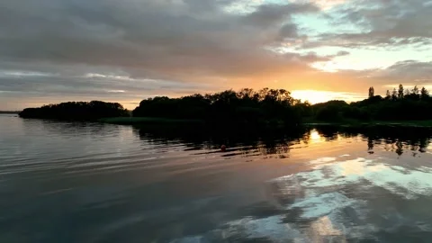 Sunset over irish lake Stock Footage 199445281
