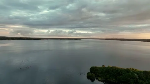 Sunset over irish lake Stock Footage 199448995
