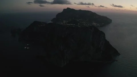 Sunset over the island of Capri Video stock 133465618