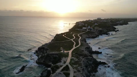 Sunset over an island Stock Footage 247391215