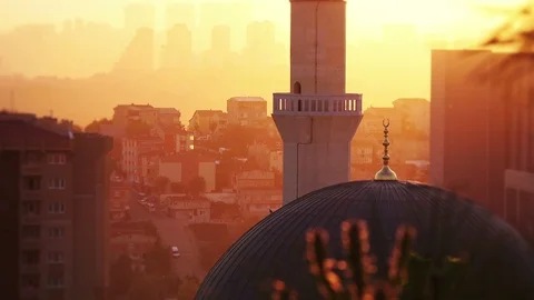 Sunset over Istanbul, Turkey Video stock 89099962