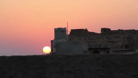 Sunset Over Jaisalmer, India Stock Footage 159157826