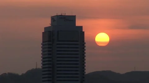 Sunset over Japan Stock Footage 43225849