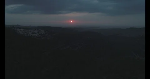 Sunset over the Jerusalem hills Stock Footage 101276316