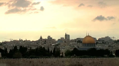 Sunset over Jerusalem - Time Lapse Stock Footage 10875718