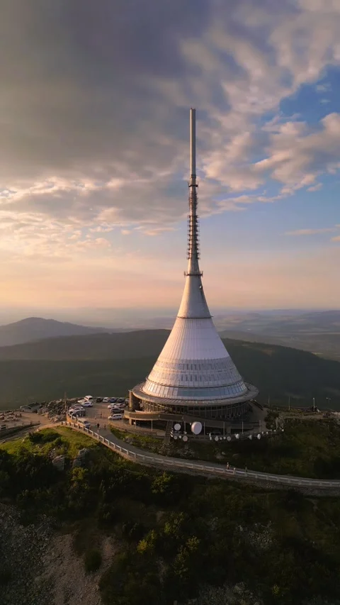 Sunset Over Jested Mountain, Liberec Stock Footage 316921940