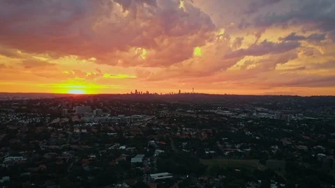 Sunset over Johannesburg Stock Footage