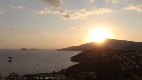 Sunset over the Kalkan, Antalya Stock Footage 327874333
