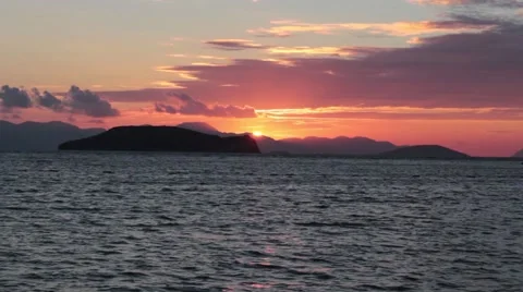 Sunset over Kalymnos Stock Footage