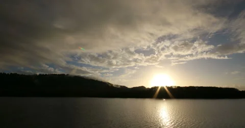 Sunset over Klamath River Stock Footage 68936072