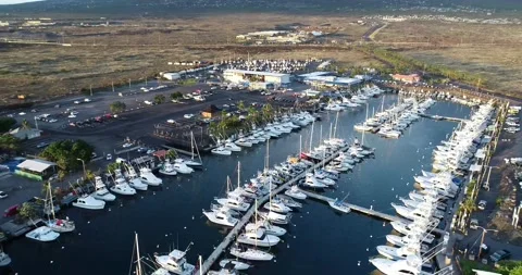 Sunset over Kona Marina Stock Footage 169778038
