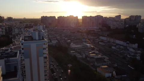 Sunset over Kyiv, Ukraine Stock Footage 167045628