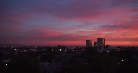 Sunset over LA Stock Footage 203904715