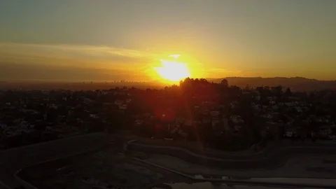 Sunset over LA in Silverlake Stock Footage 104626999