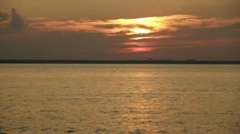 Sunset over the lagoon Stock Footage 12026039