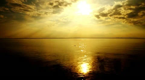 Sunset over the lagoon Stock Footage 12128880