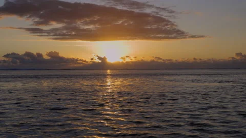 Sunset over the lagoon of La Saline les Bains on Reunion Island Stock Footage 144004156