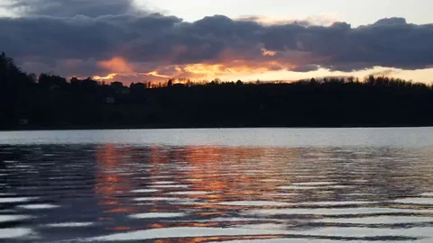 Sunset over lake Annone Video stock 69151008
