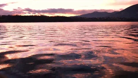 Sunset over lake Annone Stock Footage 69151991