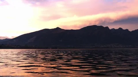 Sunset over lake Annone Stock Footage 69152002