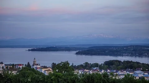 Sunset over Lake Constance, Germany - Time Lapse Stock Footage 63952882