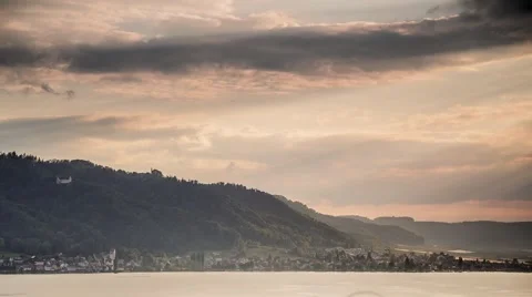 Sunset over Lake Constance, Germany - Time Lapse Stock Footage 63953184