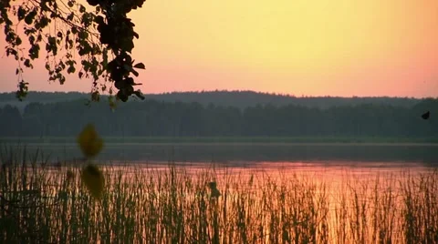 Sunset over the Lake (Floating in a boat) Stock Footage 11615702