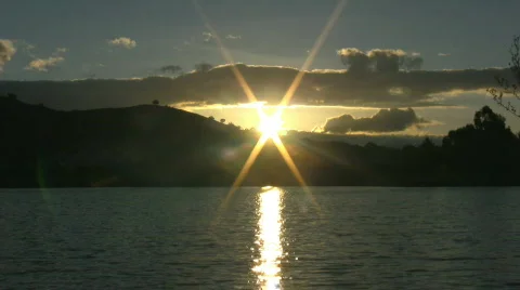 Sunset over a lake Video stock 501232