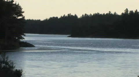 Sunset over a Lake Stock Footage