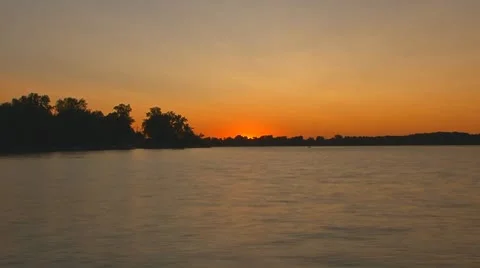 Sunset over the lake Stock Footage 10796558