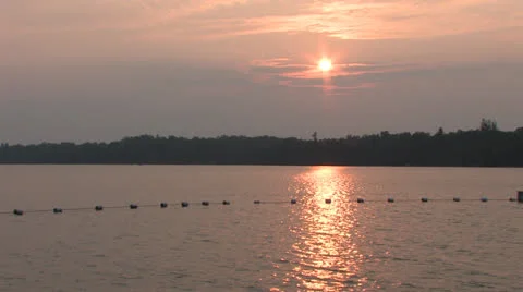 Sunset Over the Lake Stock-Footage 25394733