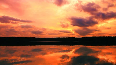 Sunset over lake. Stock Footage 31518094