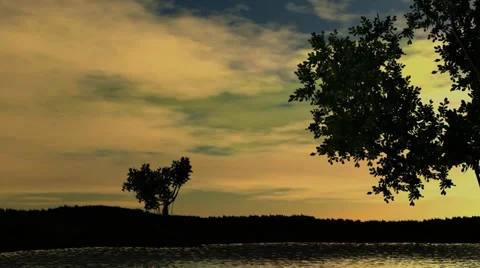 Sunset over a Lake  스톡 동영상 33987623