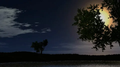 Sunset over a Lake  Stock Footage 33987689