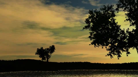 Sunset over a Lake  Video stock 33988987