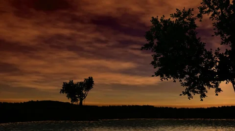 Sunset over a Lake 스톡 동영상 33991301