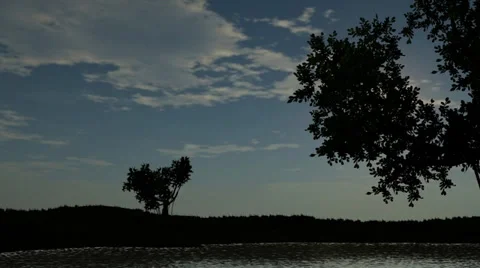 Sunset over a Lake Stock Footage 33992529