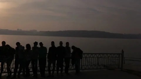 Sunset over the lake Stock Footage 35013262