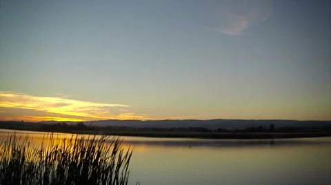 Sunset over the lake Stock Footage 42127004