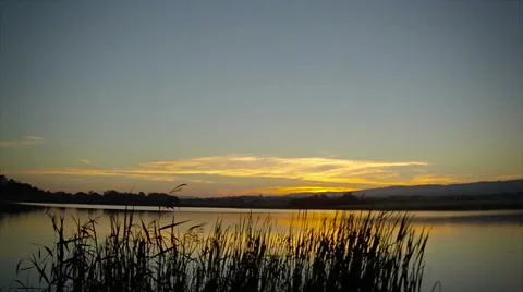 Sunset over the lake Stock Footage 42127197