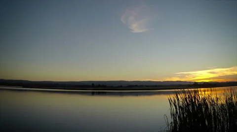 Sunset over the lake Stock Footage 42127321