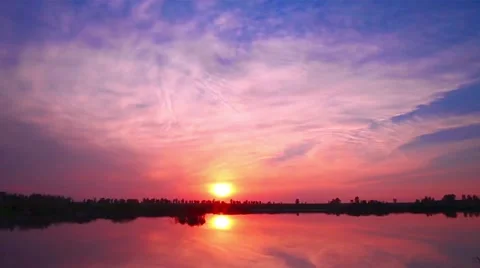 Sunset over the lake. Stock Footage 51720271