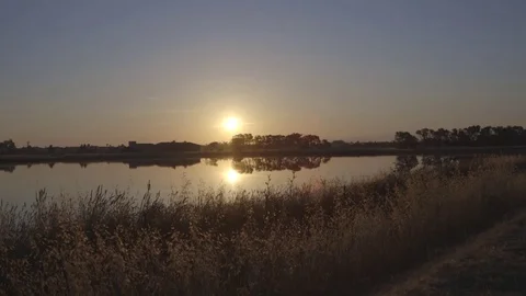 Sunset over the lake Stock Footage 71199269