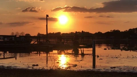 Sunset over lake Stock-Footage 73462278