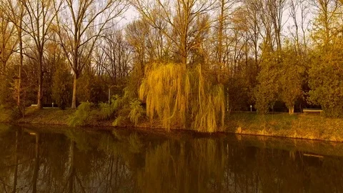 Sunset over a lake Stock Footage 74257533