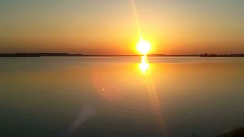Sunset over Lake Stock Footage 77022871