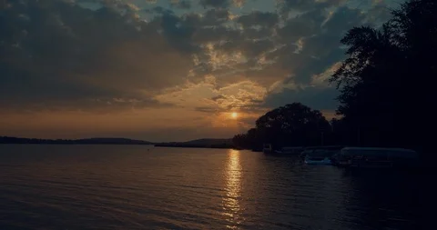 Sunset Over Lake Stock Footage 93902120