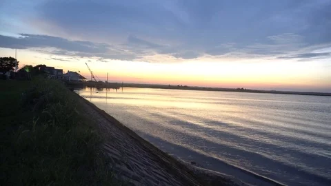 Sunset over Lake Stock Footage 98909707